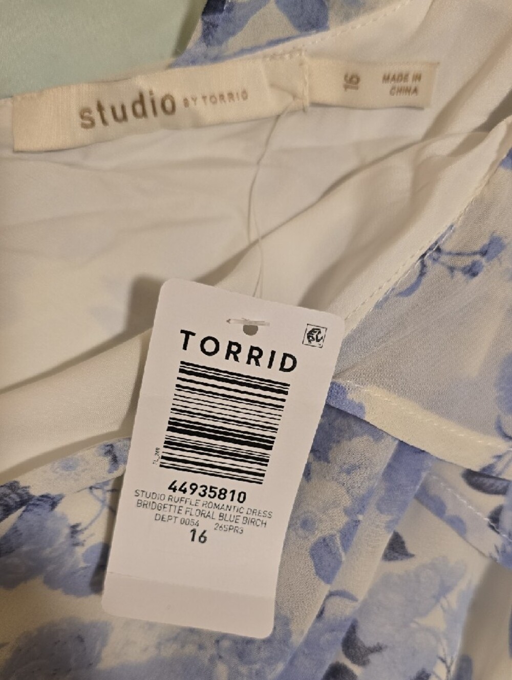 torrid Blue Floral Ruffle Dress - Picture 2 of 3
